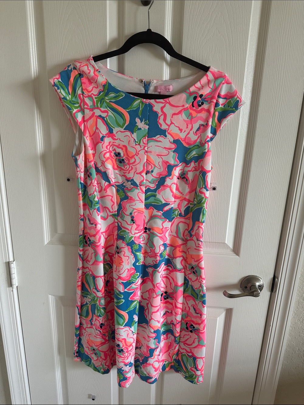 Lilly Pulitzer Pink Blue Green Floral Shift Dress